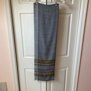 Grey striped wrap/scarf.
